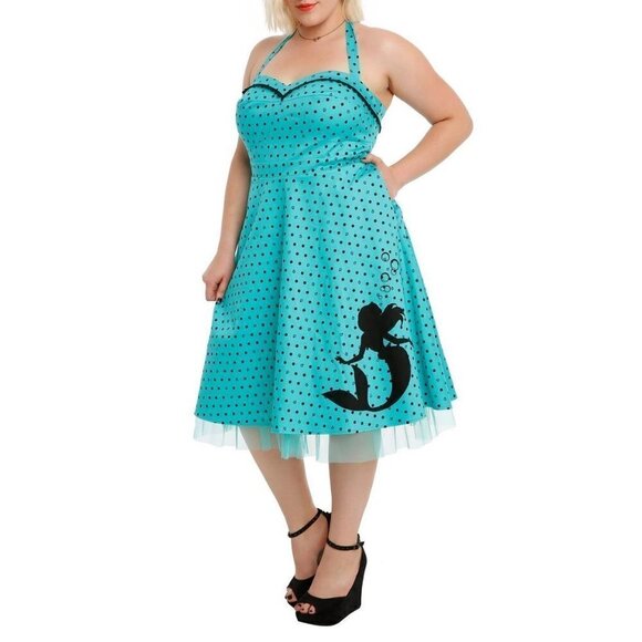 Disney Dresses & Skirts - Disney Hot Topic Women's The Little Mermaid Shell Dot Print Dress - 20
